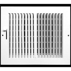 10"w X 6"h 2-Way-Flat Stamped Steel - Vent Cover - White [11.75"w X 7.75"h]